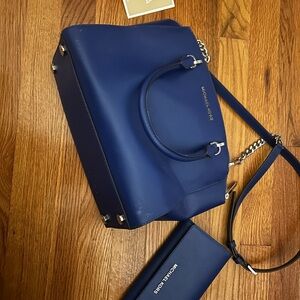 Michael Kors Navy Satchel and Wallet Set